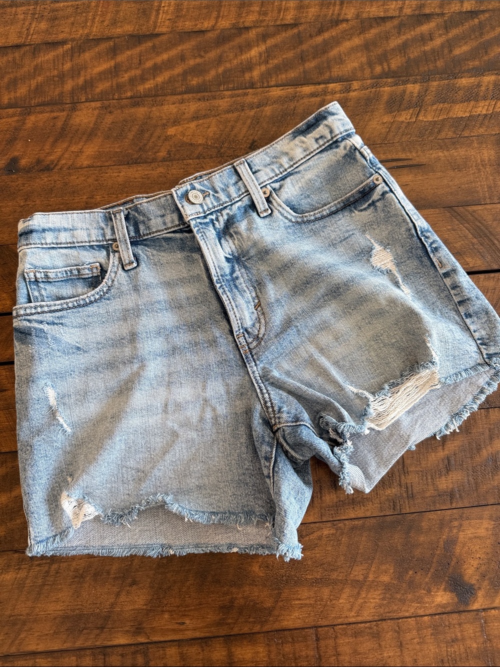 Lucky Brand Light Blue Distressed Denim Shorts